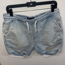 Zara Mens Adjustable Elastic Drawstring Waistband Jogger Sweat Shorts Size M Rib