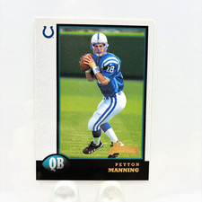 PEYTON MANNING 1998 Topps Bowman #1 Rookie Card RC NM+ a210. rookie card picture