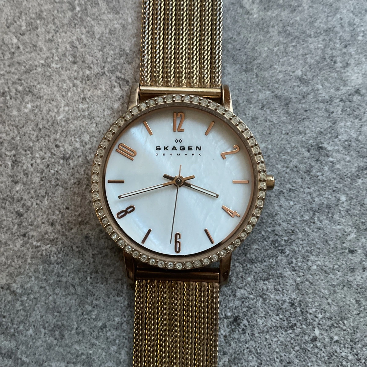 Brand new in box Skagen women watch rose gold grey suede Skagen Women Rose Gold Case Wristwatches for sale | eBay main image 3