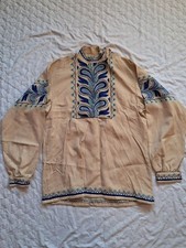 Men Embroidered Shirt Ukraine Vintage Sorochka Vyshyvanka Traditional Vintage