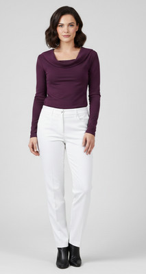 Massimo Dutti Mulberry Purple Cowl Neck Top - Lyocell Cotton Blend - Size S