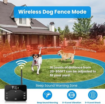 1-to-1 Wireless Smart Electric Fence - Ideal for Dog/Cat Containment in Yard
