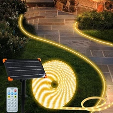 50 Ft Solar LED Strip Lights Outdoor 540 LED Long Strip Lights IP68 Fully Wat...