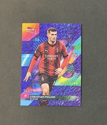 2023-24 Topps Finest UEFA #32 Christian Pulisic Purple Shimmer Refractor /199