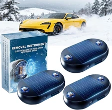 3PCS Anti-Freeze Electromagnetic Car Snow Removal Device, Solar Electromagnetic