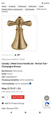Two DELTA ROMAN HANDLES cross bath Roman tub H695CZ cassidy