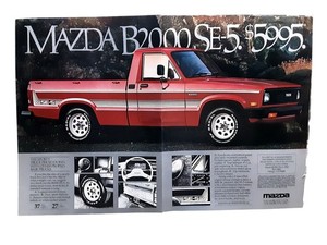 1984 Mazda B2000 SE-5 Pickup Truck Vintage 2-Page Print Ad Red Truck