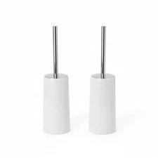 Stainless Steel Toilet Brush & Holder Set - 2-Pack - Modern, Durable & Hygienic