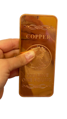 99.9%純銅 1ポンドバー USA製 1 LB Troy Ounce/OZ 999 Pure American Metal Walking Liberty Eagle