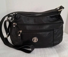 Giani Bernini Pebble Hobo Bag Women's One Size Black Zip Top Closure