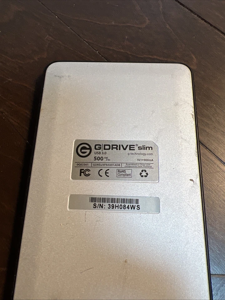 Disco duro portátil delgado G-Technology 500 GB G-DRIVE USB 3.0 0G02361. PC y Mac. Foto 2 de 2