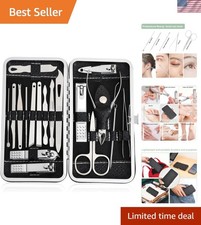 19 in 1 Manicure Set  Nail Clippers Kit, Professional Stainless Steel Groomi...