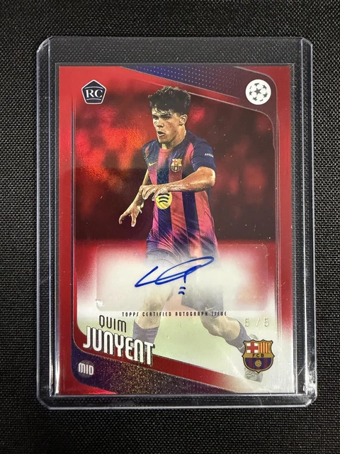 2025-26 Topps UEFA Club Competitions #BA-QJ Quim Junyent Base Auto Red Foil #/5