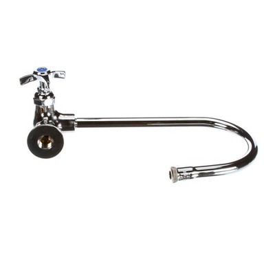 T&S Brass Single Pantry Faucet, Wall Mt, Swivel/Rigid Goosen B-0310 - Genuine