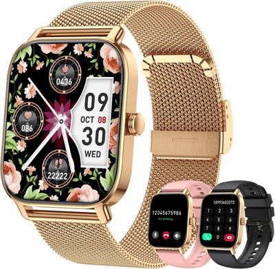 Smart Watch for Women Fitness Tracker: Gold Make Answer Call Waterproof Running 