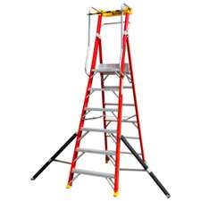 Excel Podium Fibreglass Step Ladder 6 Tread Electrician Heavy Duty 2.61m EN131-7