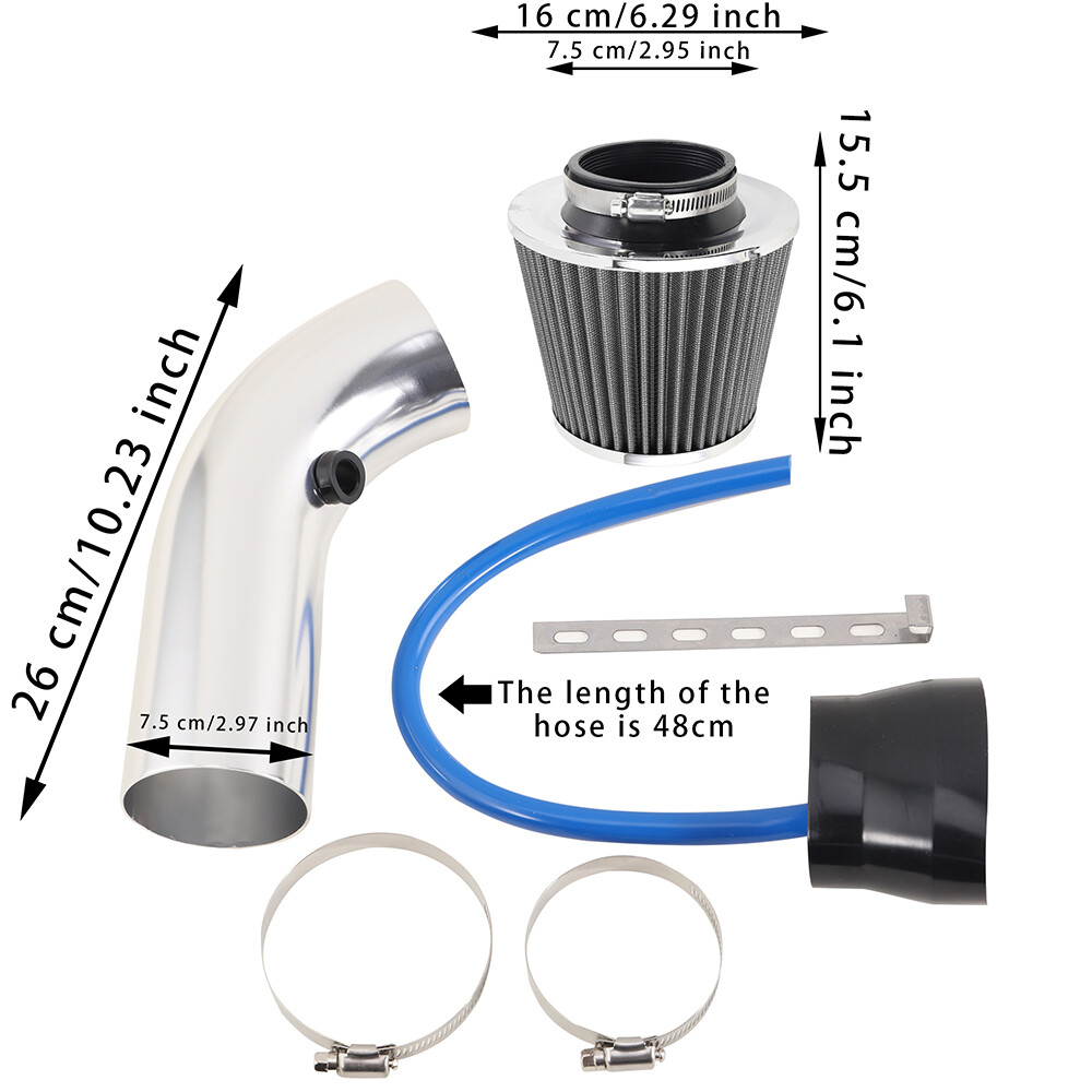 Car Cold Air Intake Filter Induction Set Pipe Power Flow Hose System Accessories