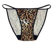Second Skin Satin String Bikini Leopard Print S