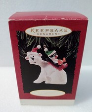 Vtg 1995 Hallmark Keepsake Polar Coaster Polar Bear Penguin Ornament Orig Box