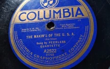 Peerless Quartette 78rpm Single 10-inch Columbia Records #A2522 The Makin’s of..