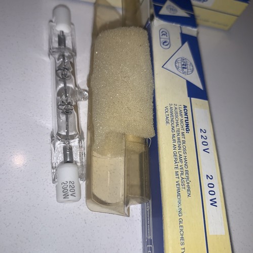Lot 5 Farlux 200W 220V Clear Halogen Light Bulbs R7S Double-Ended Base 3.1”MOL - Picture 3 of 3