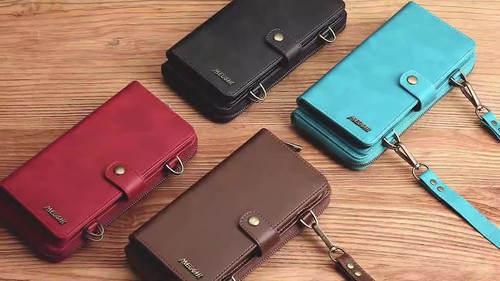 Leather Case Detachable Wallet Zip Cover For iPhone 16e 15 14 13 12 11 Pro Max 8 - Video 1 of 1