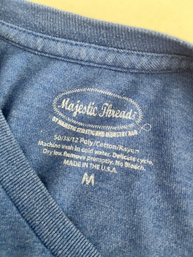 Los Angeles Dodgers T Shirt Mens Medium Majestic Threads Made in USA Blue Color - Picture 9 of 11