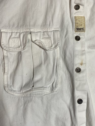 Vintage Camel Trophy Adventure Wear Herren Hemd mit Knopfleiste Beige Langarm Safari - Bild 13 von 19