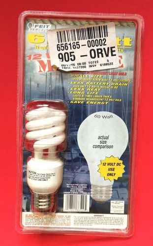FEIT Electric 13W 12V MARINE Compact Fluorescent Light Bulb White Spiral Twist - Picture 2 of 8