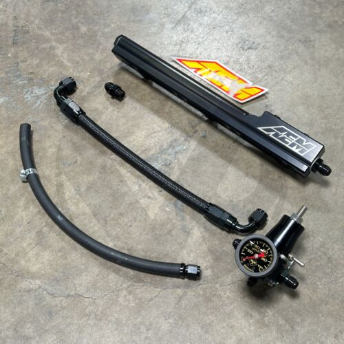 AEM Budget Fuel Rail Swap Kit for Honda Civic Integra B Series EG EK DC2 (Black) - Picture 4 of 9