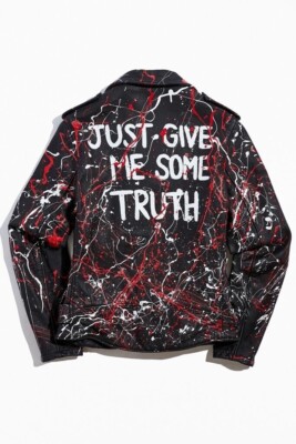 Schott Hand Painted Truth Moto Leather Jacket 626VN Medium PER21