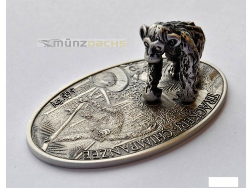 $1 Dollar Tracker Chimpanzee 3D Niue Island 999 fine Silver 2016 - Picture 2 of 3