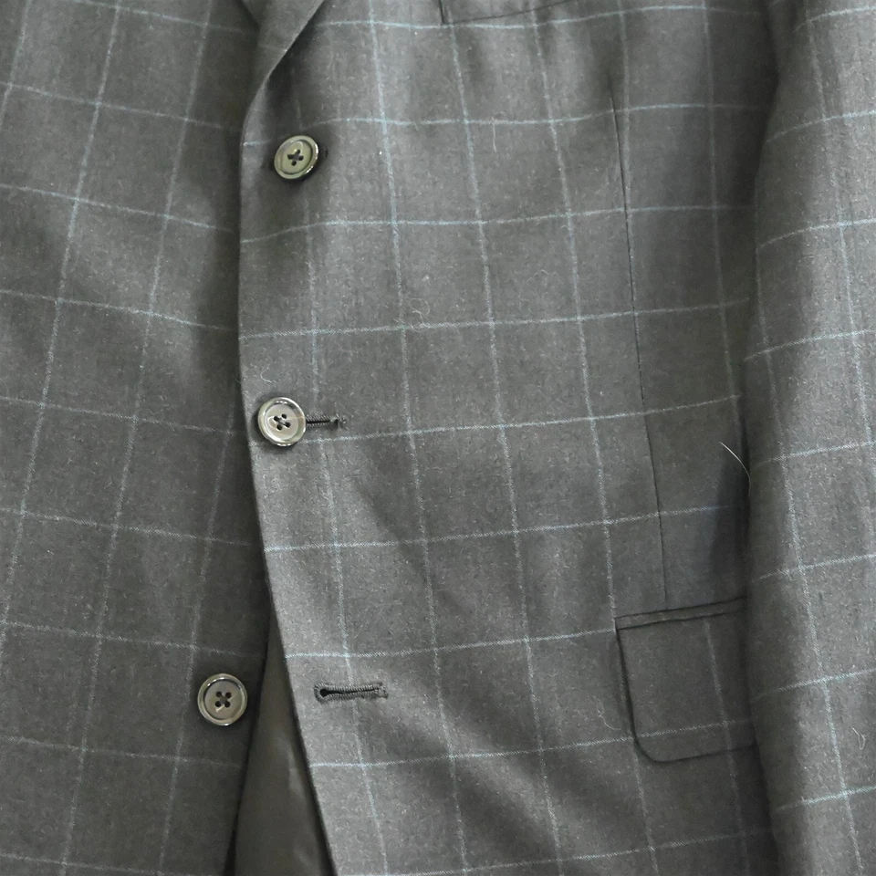 Casaco esportivo Southwick 44R cinza janela feito nos EUA blazer de flanela terno - Imagem 3 de 4