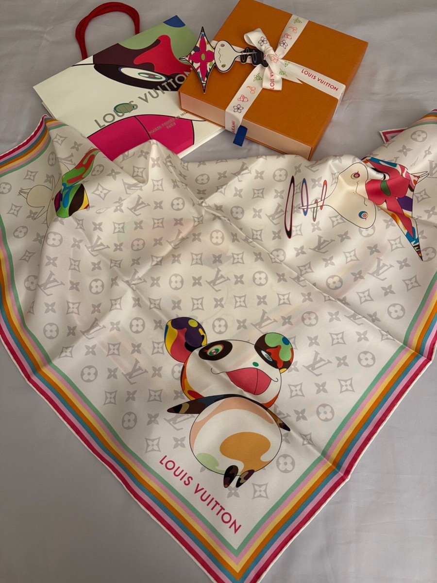 ルイ・ヴィトン マジック・マル スクエア 70のスカーフ Louis Vuitton Murakami Monogram Square 70 Superflat Characters