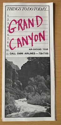 Things To Do Today Grand Canyon Leaflet Brochure | OMNI Air Ground Tour | 1979