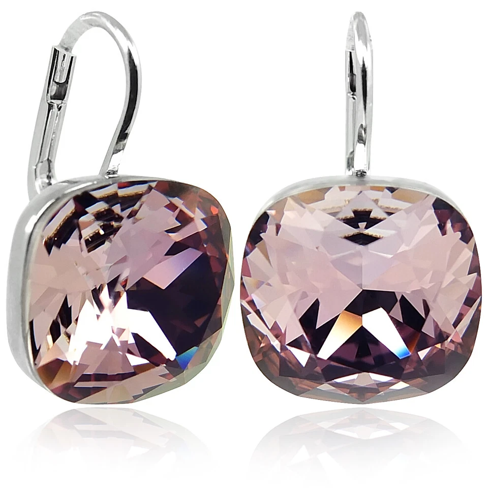 Ohrringe mit Markenkristallen Silber Antique Pink NOBEL SCHMUCK