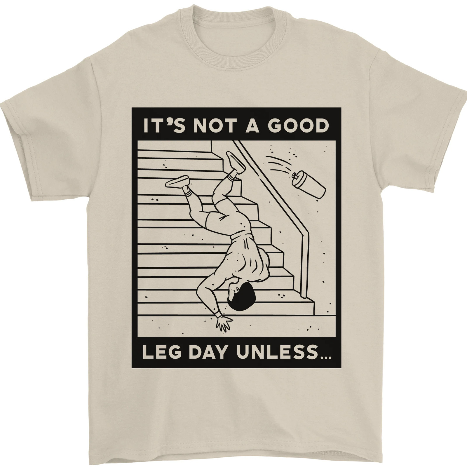 Camiseta Divertida De Gimnasio Para El Día De Piernas Para Hombre 100% Algodón