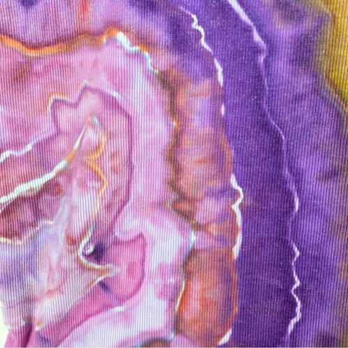 Geode Tie Dye Ribbed Tank Top Shirt Womens Size XL XXL Handmade Colorful Pink - Picture 4 of 7