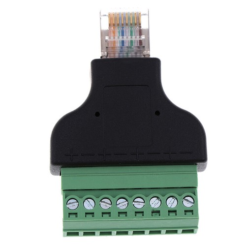 8P8C RJ45 Ethernet Male to 8 Pin AV Terminal Screw Adapter Converter For Px-b - Afbeelding 5 van 12
