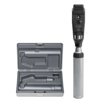 Heine Beta 200 LED Retinoscope Set with Battery Handle in Hard Case