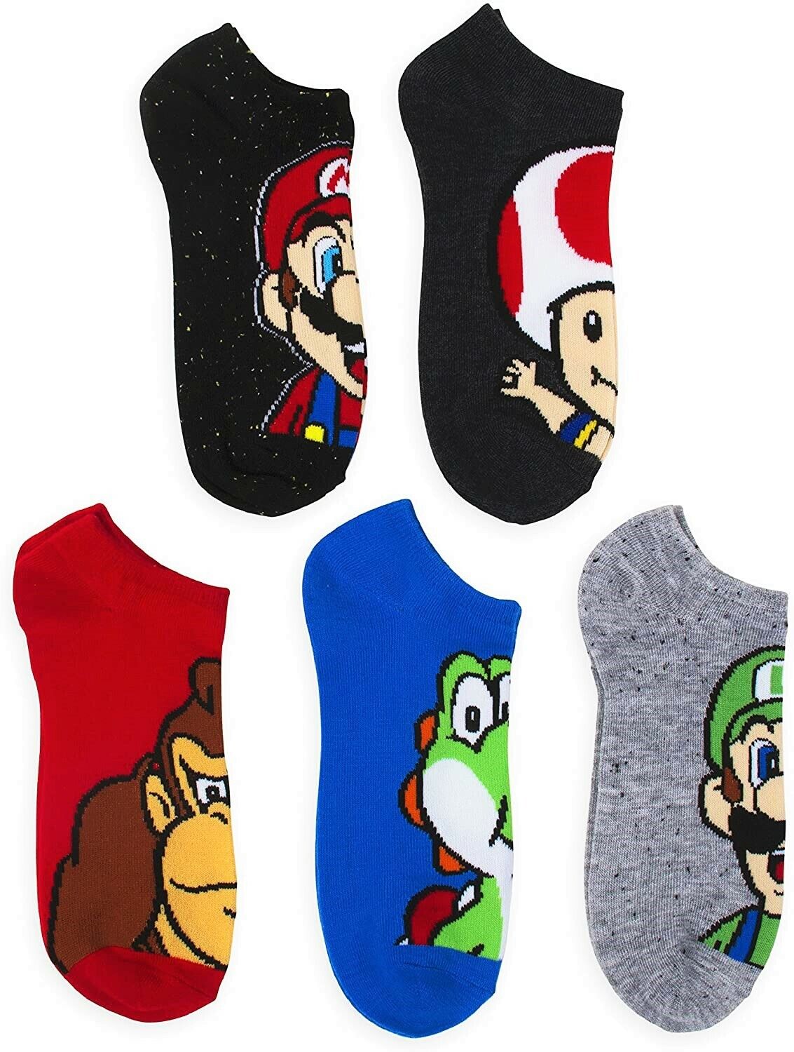 Nintendo Super Mario - NoShow Men's Socks - Size 6 1/2-12 - 3