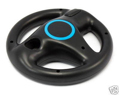 1x Nintendo Wii Lenkrad schwarz black Mario Kart Controller Zubehör Wheel - NEU