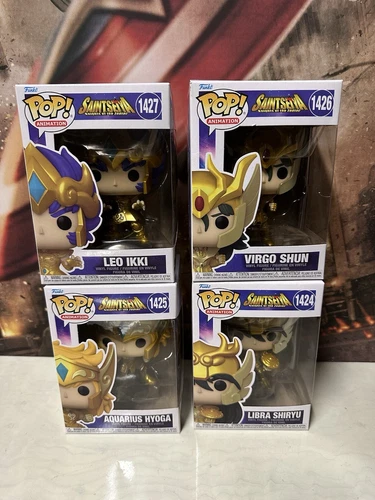 Funko Pop Saint Seiya Lot Of 4 Leo Virgo Libra Aquarius