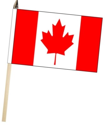 Kanada große Handflagge mit Holzstange (18'' x 12'')