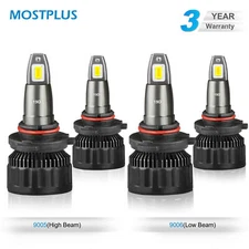 MOSTPLUS 120W 15200LM 6000K LED Headlight High & Low Beams 9005 9006 2 Pairs