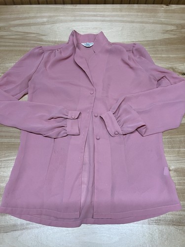 Vintage Bluse rosa leicht transparent Größe 8 - Bild 9 von 13