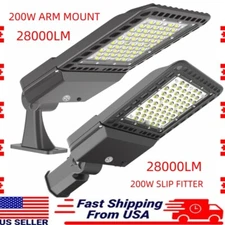 LED Parking Lot Light 200W 300W Dusk to Dawn w/Sensor Outdoor Lighting Fixtures