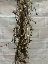 Pip Berry Garland Sage, Burgundy, and Cream MIX 4' FULL BEAUTIFUL BERRIES