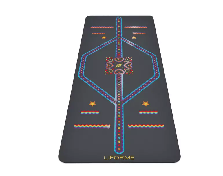 Liforme Kids Playful Yoga Mat Grey Including Travel Bag 140cm 4ft7