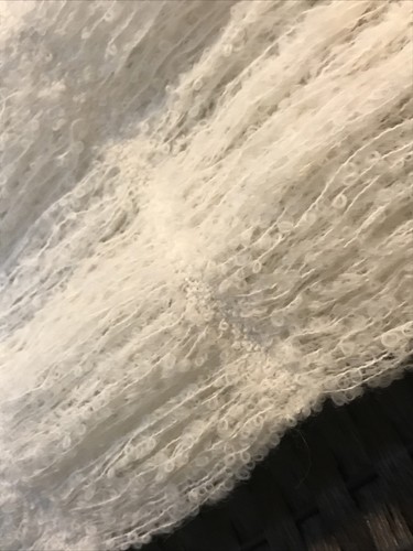Bufanda peruana hecha a mano 89% lana de alpaca bebé con borlas - blanca extra larga - Imagen 3 de 6